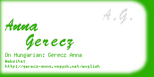 anna gerecz business card